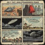 July 1947 UFO Sightings and Alien Encounters Archive Collage