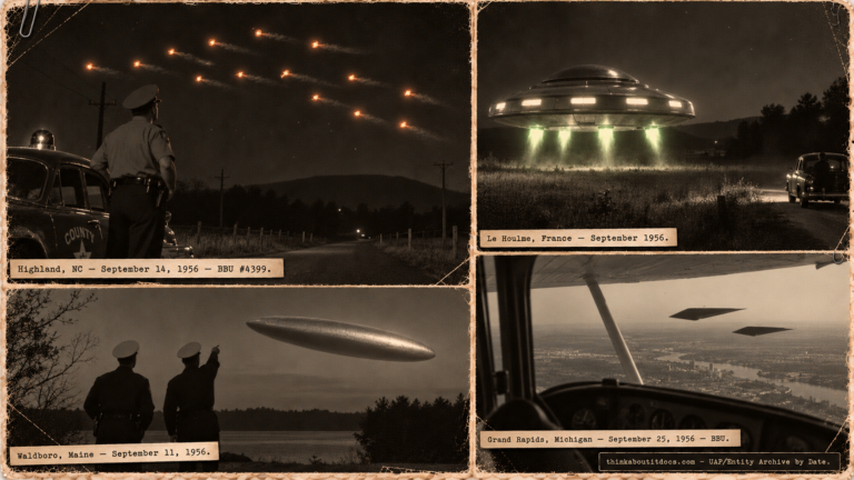 September 1956 UFO Sightings Archive Collage
