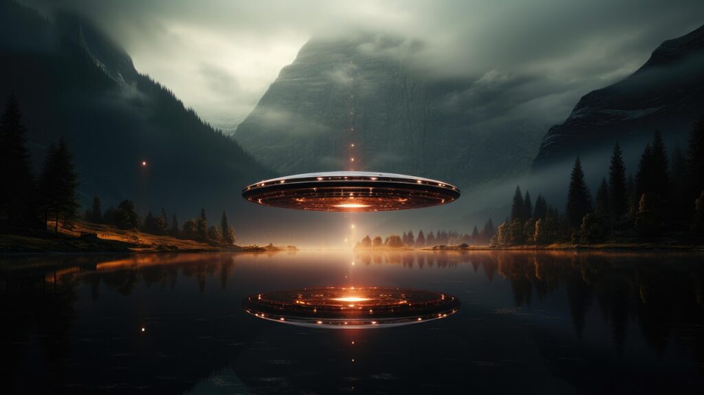 ai generated, ufo, alien craft, flying saucer, .jpg