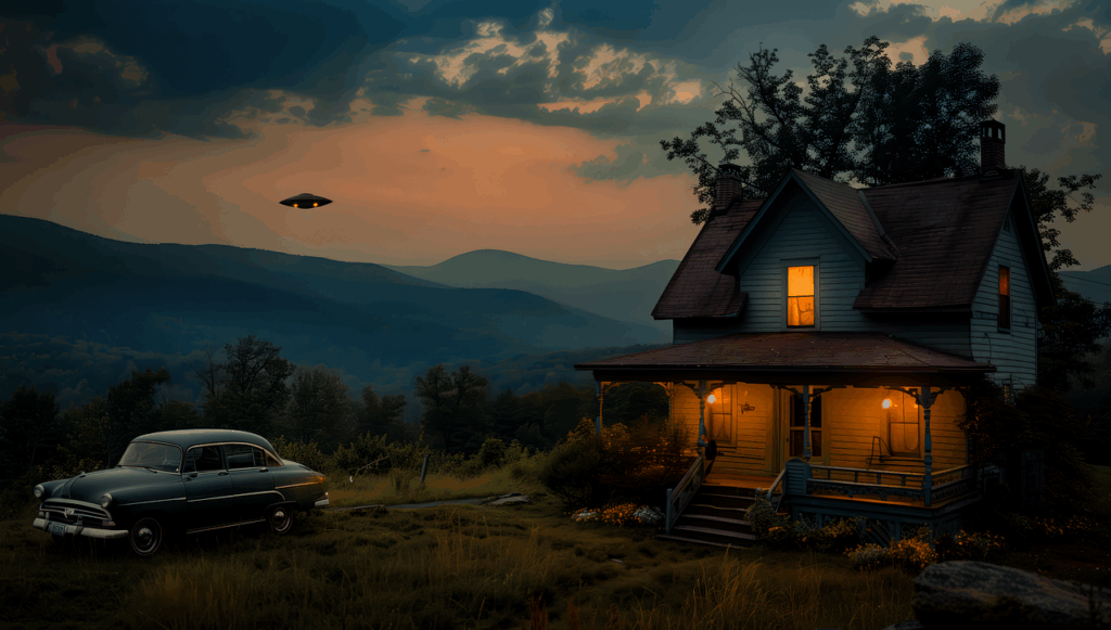 ai generated, ufo, flying saucer, spaceship, alien, space, extraterrestrial, spacecraft, sci-fi, science fiction, abduction, night, universe, sighting, rural-8992232.jpg