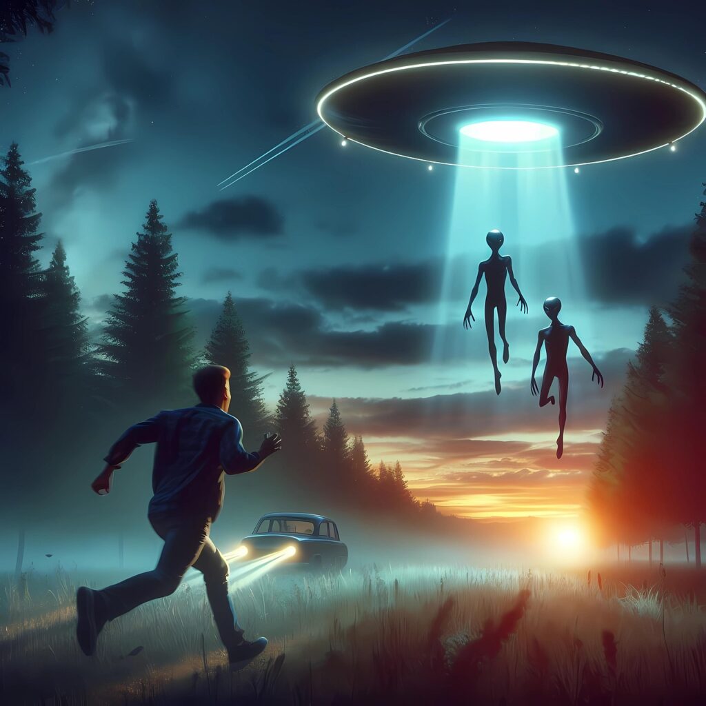ai generated, ufo, aliens, spacecraft, saucer, flying, mystery, surprise, contact, horror, terror, astonishment, forest, nature, fear, enemies, invaders, dangerous-8686710.jpg
