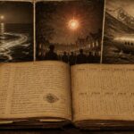 Dossier-style archive collage representing the 1900 to 1909 decade of UFO and entity sightings