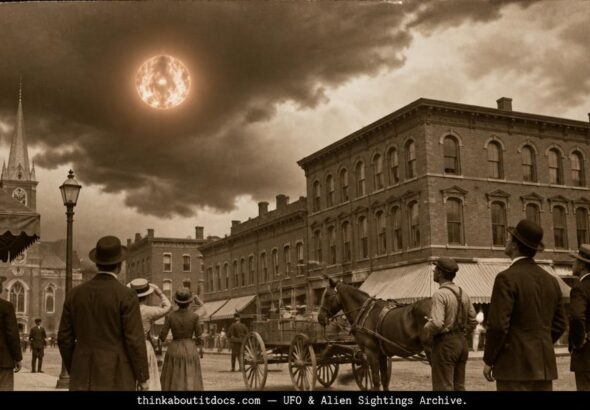 Historical illustration of the 1907 Burlington Vermont torpedo-shaped ball lightning sighting