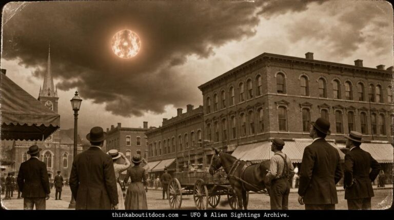Historical illustration of the 1907 Burlington Vermont torpedo-shaped ball lightning sighting