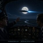 DC-6 airliner crew watching a spindle-shaped UFO cross in front of the moon near Mt. Vernon, Virginia, May 1950