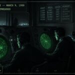 Radar operators tracking an erratic target over Selfridge AFB, Michigan at night, March 9, 1950