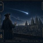 A bright whitish-blue object moving slowly across the night sky above Oxford, England, timed and documented by Edmond Halley for the Royal Society, March 19, 1719