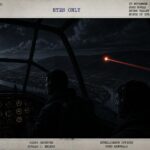 A Bristol Beaufighter night fighter crew over the Rhine Valley watching a red light close on their aircraft before trailing away, November 27, 1944