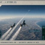 F-86 jets attempting to intercept a swept-wing object holding a high-altitude orbit over Southern California, September 1951