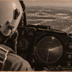 1950s-style illustration of USAF pilot 1st Lt. Stoner watching a fast-moving blip near the edge of his F-86D radar scope over Spokane, Washington on March 3, 1956.