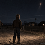 Illustration of the 1955 Colorado missing-time case involving a young boy and a landed white oval object