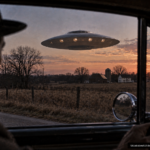 Illustration of the 1955 Green City Missouri windowed disc sighting that the Air Force never investigated