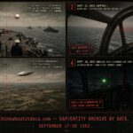 Collage of late September 1952 UFO sightings including Operation Mainbrace radar-visual cases and the Kilburn Topcliffe sighting