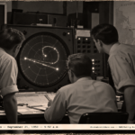 MIT Radar Scope Tracking an Unidentified Echo, September 21, 1950