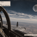 Illustration of a Northrop F-61C pilot at 50,000 feet watching a silvery translucent sphere near the base of a cirrus deck over Texas on April 18, 1950
